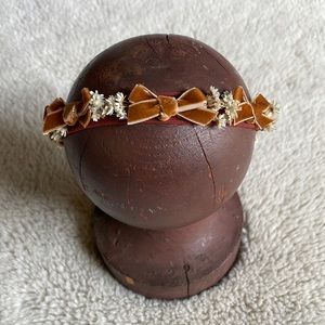 Rust Bows & Daisies Tie Back Headband